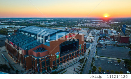 Aerial Golden Hour at Lucas Oil Stadium, Indianapolis Aerial Golden Hour at Lucas Oil Stadium, Indianapolis 111214126