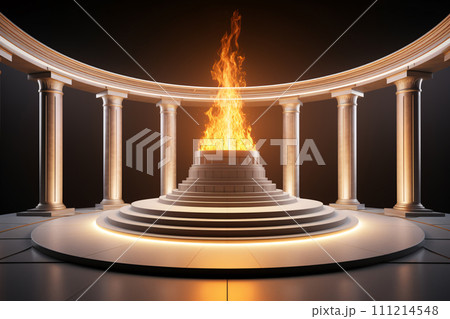 Fiery Podium, 3D Ring of Flames for Awards, Ceremonies 111214548