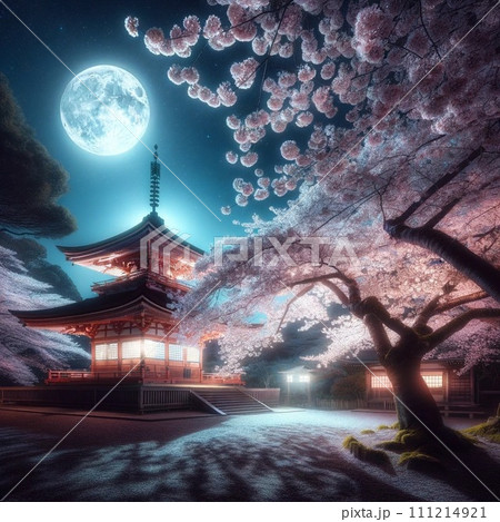 月夜の桜寺　～Moonlit Cherry Temple～ 111214921