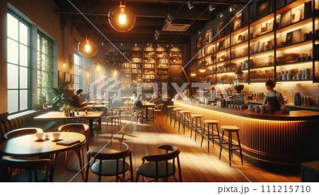 おしゃれなカフェの背景 おしゃれなカフェの背景 111215710