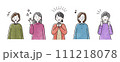 喜んでいる高齢女性のイラストセット 111218078