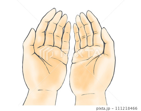 両手を差し出すイラスト 111218466