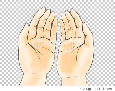 両手を差し出すイラスト 111218466