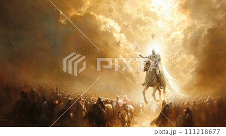 【AI生成画像・AIイラスト】光の中の騎士 111218677