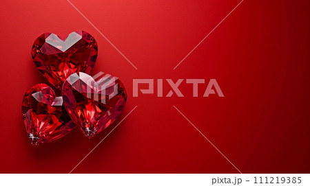【AI生成画像・AIイラスト】赤い背景と赤いハートのガラス 【AI生成画像・AIイラスト】赤い背景と赤いハートのガラス 111219385
