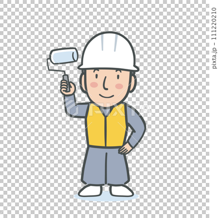 Illustration material of a male painter wearing work clothes 111220210