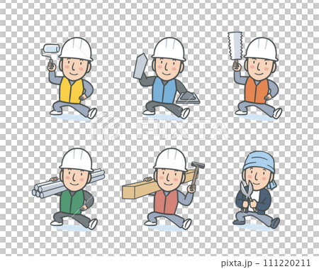 Illustration set of gate craftsmen 111220211