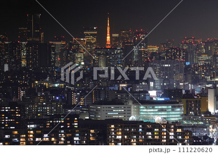 川崎市役所スカイデッキから見た東京夜景 111220620