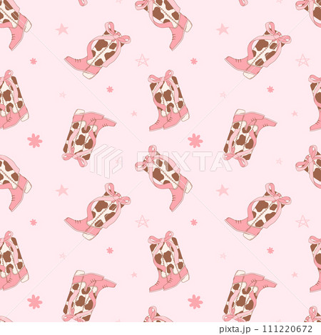 Coquette Pattern Cowgirl Boot, Girly Western Digital Paper 111220672