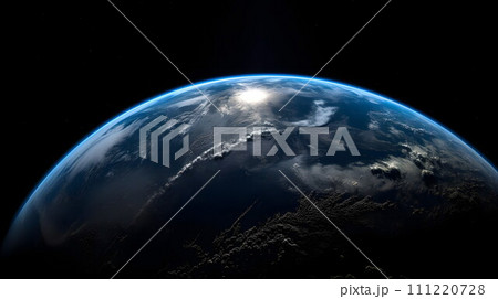 宇宙から見た地球の壮大な景観 No.023　AI生成画像 111220728