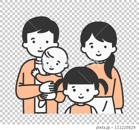 Illustration material of a family of four 111220829