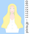 女性モデルの正面シンプルイラスト 111221160