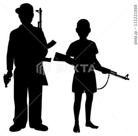 銃を持った少年兵 銃を持った少年兵 111221888