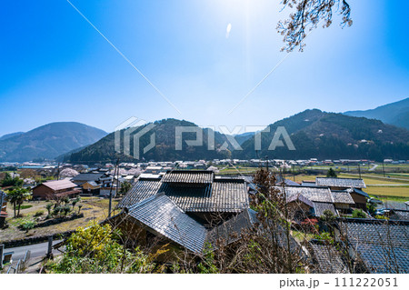 【重要伝統的建造物群保存地区】大屋町大杉　二宮神社参道から見た集落3　兵庫県養父市 111222051