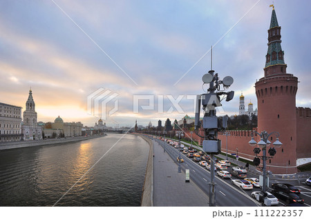 view of the Kremlin embankment in Moscow 111222357