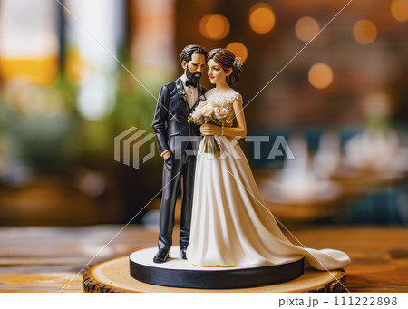 Bride and Groom Wedding Cake Topper Figurines 111222898