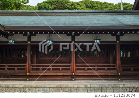 愛知 真清田神社 拝殿の廻廊 愛知 真清田神社 拝殿の廻廊 111223074