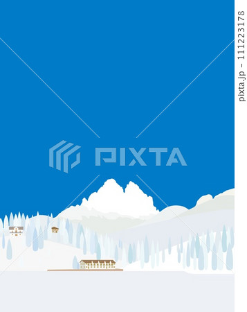 ミズリーナ湖　lago di misurina　ドロミーティ　dolomiti　イタリア　冬 111223178