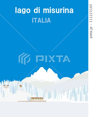 ミズリーナ湖　lago di misurina　ドロミーティ　dolomiti　イタリア　冬 111223185