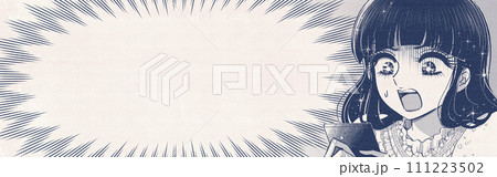 70年代少女漫画風リアクションバナー・スマホを見てビックリ 70年代少女漫画風リアクションバナー・スマホを見てビックリ 111223502