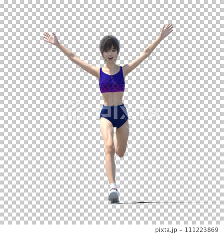 Female athlete in running wear posing perming3dcg illustration material 111223869