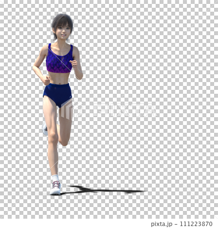 Female athlete in running wear posing perming3dcg illustration material 111223870