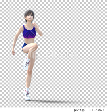 Female athlete in running wear posing perming3dcg illustration material Female athlete in running wear posing perming3dcg illustration material 111223874