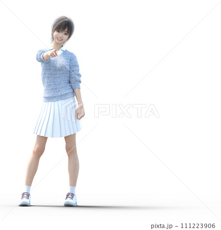 カジュアルなファッションの若い女性 perming3dcgイラスト素材 カジュアルなファッションの若い女性 perming3dcgイラスト素材 111223906