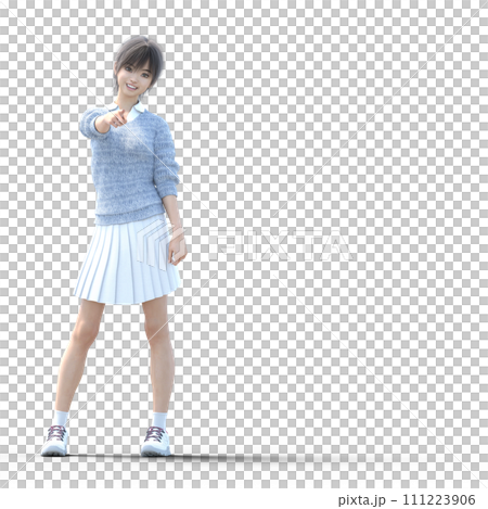 カジュアルなファッションの若い女性 perming3dcgイラスト素材 カジュアルなファッションの若い女性 perming3dcgイラスト素材 111223906