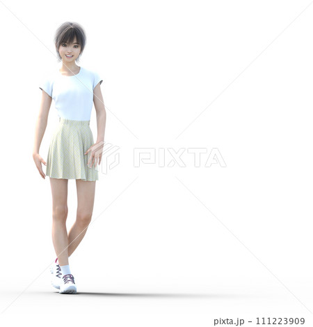 カジュアルなファッションの若い女性 perming3dcgイラスト素材 カジュアルなファッションの若い女性 perming3dcgイラスト素材 111223909