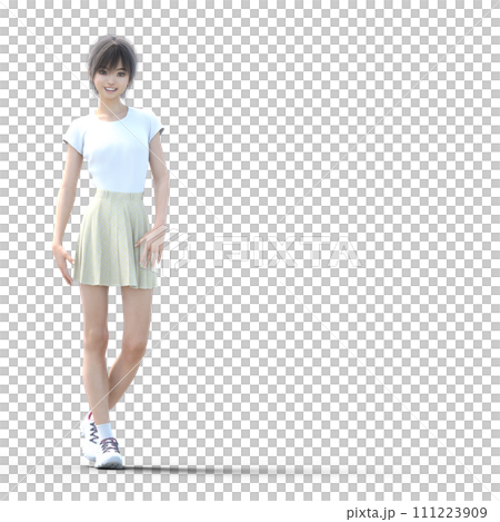 カジュアルなファッションの若い女性 perming3dcgイラスト素材 カジュアルなファッションの若い女性 perming3dcgイラスト素材 111223909