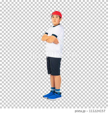 体操服を着た男の子 手作業で精密に切り抜いた背景透過全身写真PNG 体操服を着た男の子 手作業で精密に切り抜いた背景透過全身写真PNG 111224157