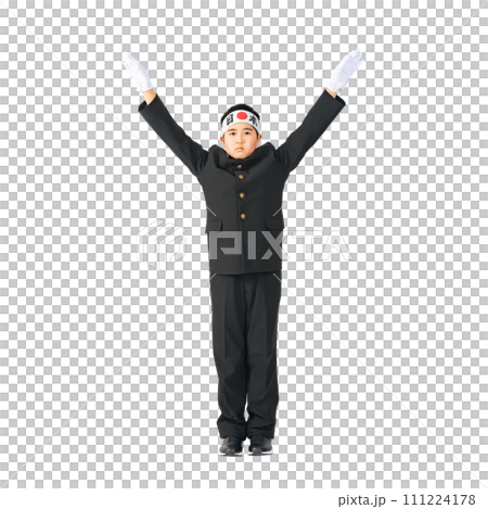 エールを送る学ランを着た応援団 手作業で精密に切り抜いた背景透過全身写真PNG エールを送る学ランを着た応援団 手作業で精密に切り抜いた背景透過全身写真PNG 111224178