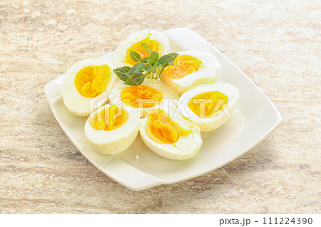 Boiled chicken egg for breakfast Boiled chicken egg for breakfast 111224390