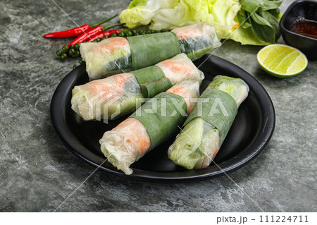 Vietnamese Spring Roll with shrimps and vegetables Vietnamese Spring Roll with shrimps and vegetables 111224711