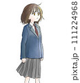 上を向く女子学生 111224968