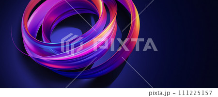 Modern Abstract Background with Bright Holographic Ribbon Ring 111225157