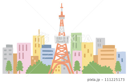 東京タワーとビル郡 111225173