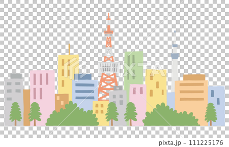 東京都會景觀 城市景觀（東京鐵塔、天空樹） 111225176