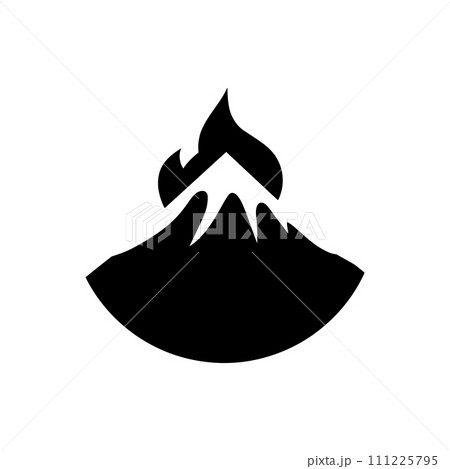 Volcano vista flame icon Volcano vista flame icon 111225795