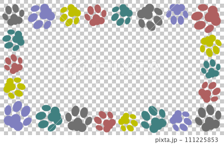 An illustration using the footprints of a dog or cat as a frame. 111225853