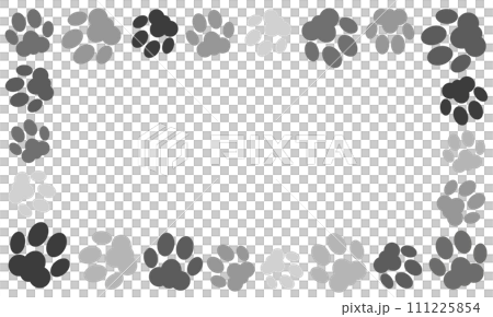 An illustration using the footprints of a dog or cat as a frame. 111225854