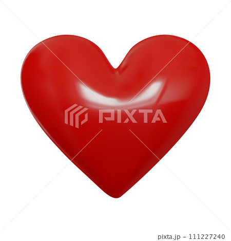 Realistic 3d Red heart, symbol love. Valentines day card. Render 3d isolated on white background. Vector illustration Realistic 3d Red heart, symbol love. Valentines day card. Render 3d isolated on white background. Vector illustration 111227240