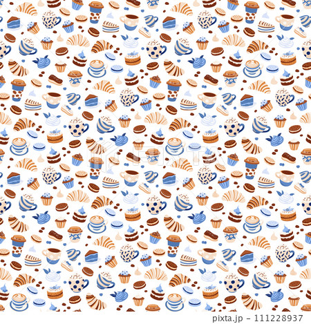 Coffee and Desserts Seamless Pattern Coffee and Desserts Seamless Pattern 111228937