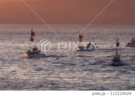 《静岡県》新年の田子の浦港・初日の出大漁祈願海上パレード 《静岡県》新年の田子の浦港・初日の出大漁祈願海上パレード 111229026
