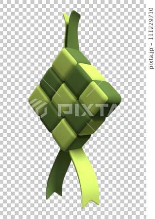 3D rendering of ketupat. Traditional ketupat food. Ketupat 3d render icon. Suitable for Ramadan and Eid decoration 3D rendering of ketupat. Traditional ketupat food. Ketupat 3d render icon. Suitable for Ramadan and Eid decoration 111229710