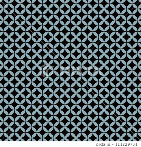 花七宝模様　M　3月 黒×アクアマリンカラーAquamarine 沈着　聡明 111229731