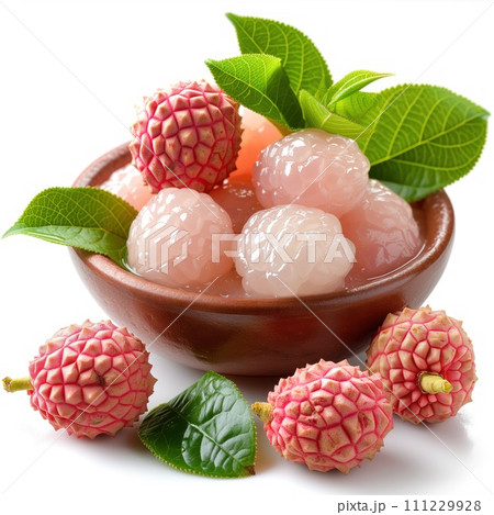 Liche fruit on white background 111229928
