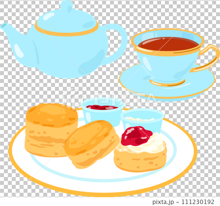 Scones and tea, cream tea 111230192