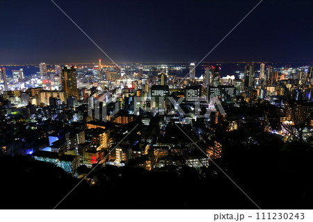 【兵庫県】六甲山から見た神戸の夜景 111230243